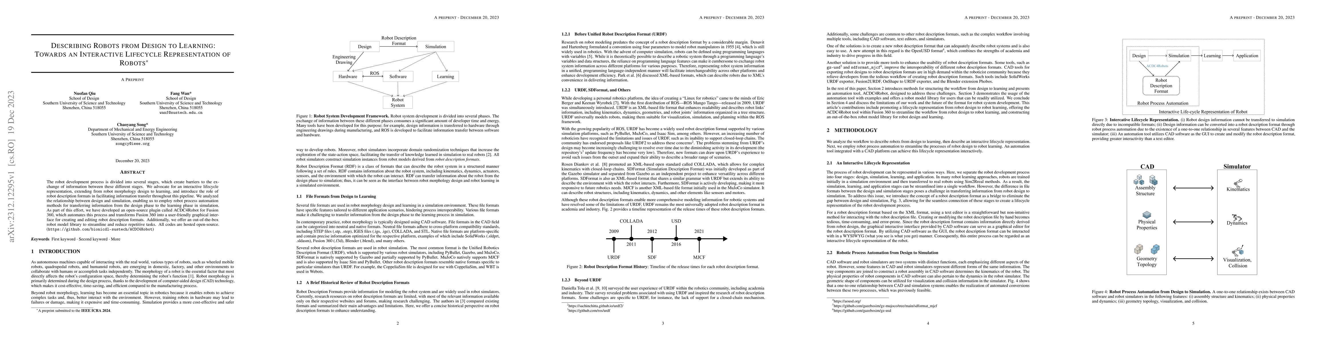 Thumbnail for Describing Robots from Design to Learning: Towards an Interactive
  Lifecycle Representation of Robots