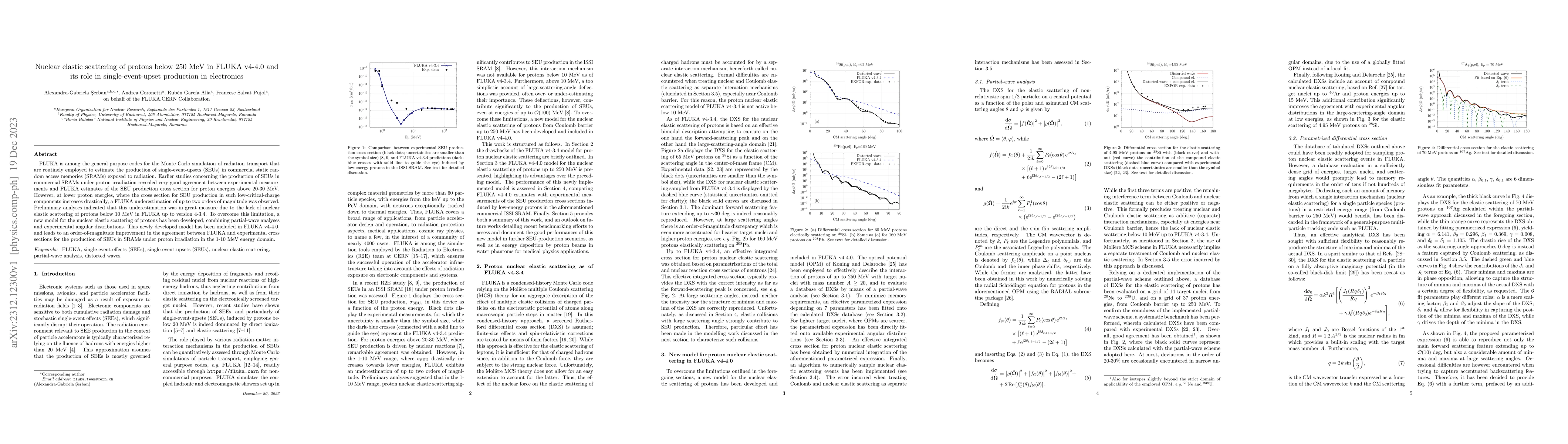 Thumbnail for Nuclear elastic scattering of protons below 250 MeV in FLUKA v4-4.0 and
  its role in single-event-upset production in electronics