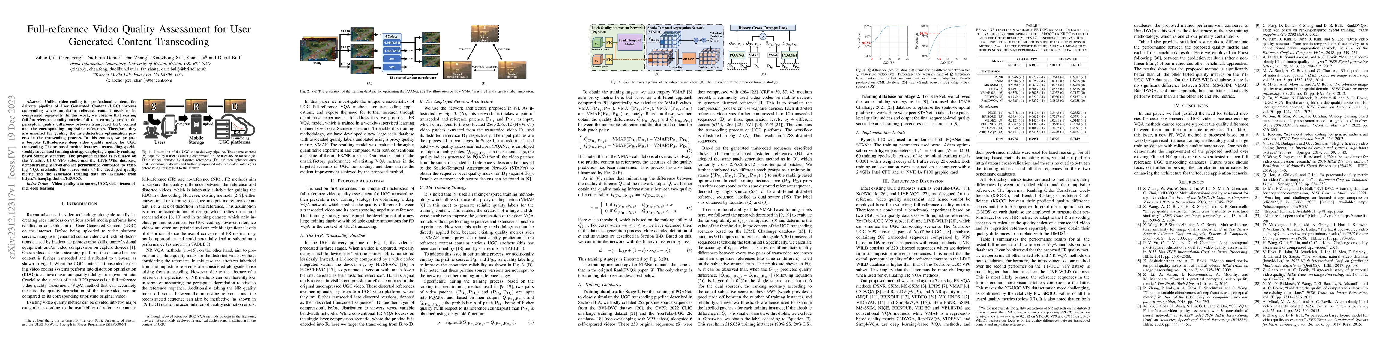 Thumbnail for Full-reference Video Quality Assessment for User Generated Content
  Transcoding