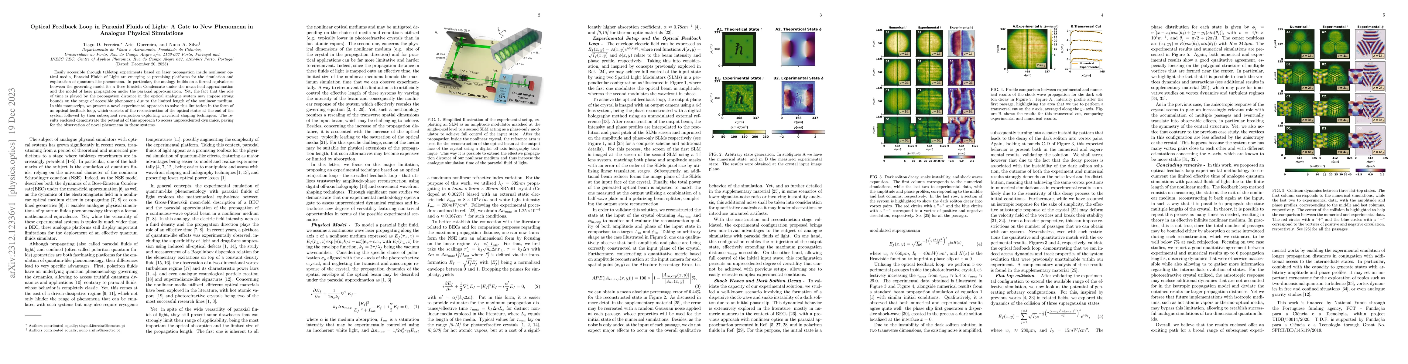 Thumbnail for Optical Feedback Loop in Paraxial Fluids of Light: A Gate to new
  phenomena in analogue physical simulations