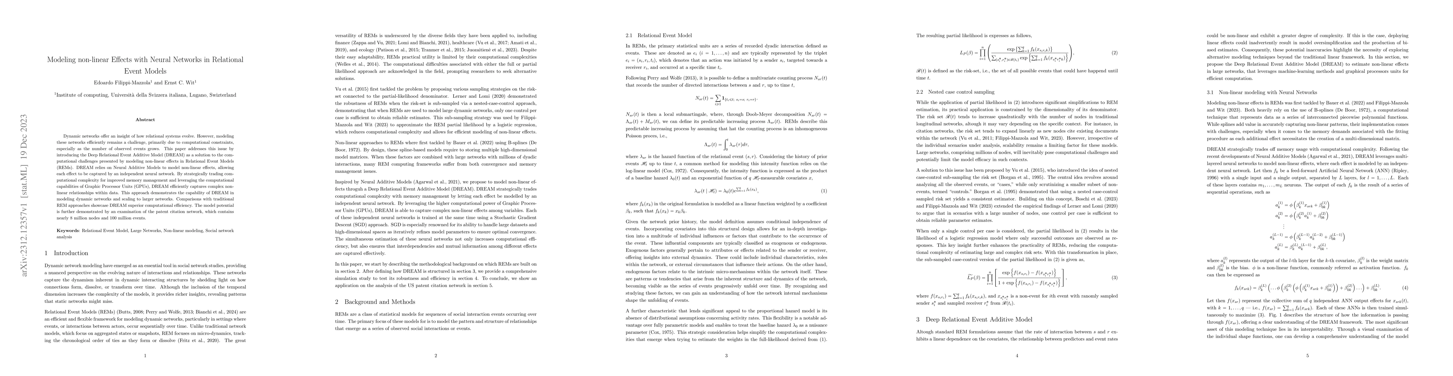 Thumbnail for Modeling non-linear Effects with Neural Networks in Relational Event
  Models