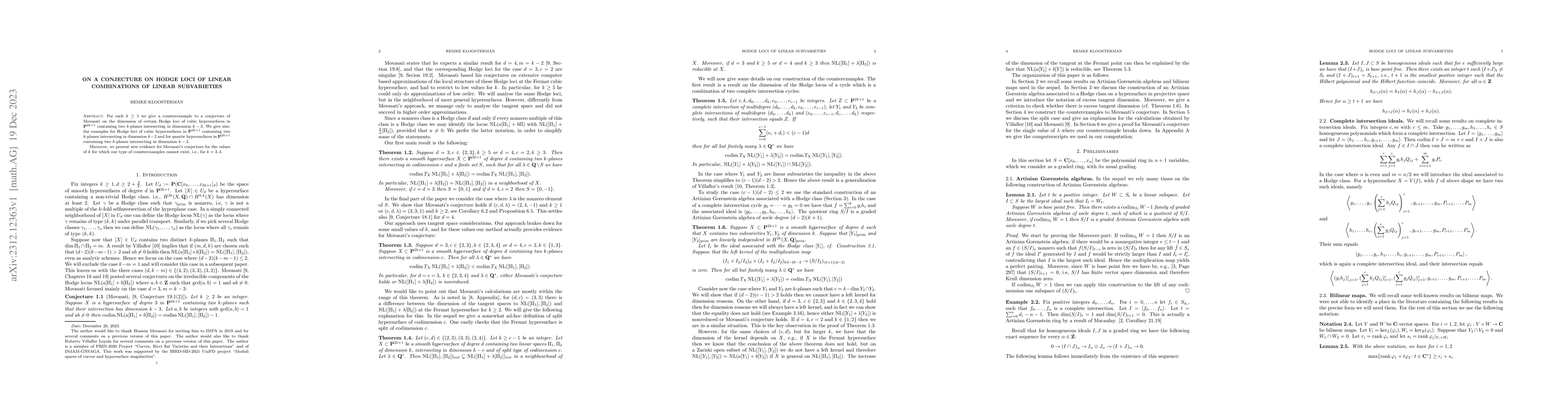 Thumbnail for On a conjecture on Hodge loci of linear combinations of linear
  subvarieties
