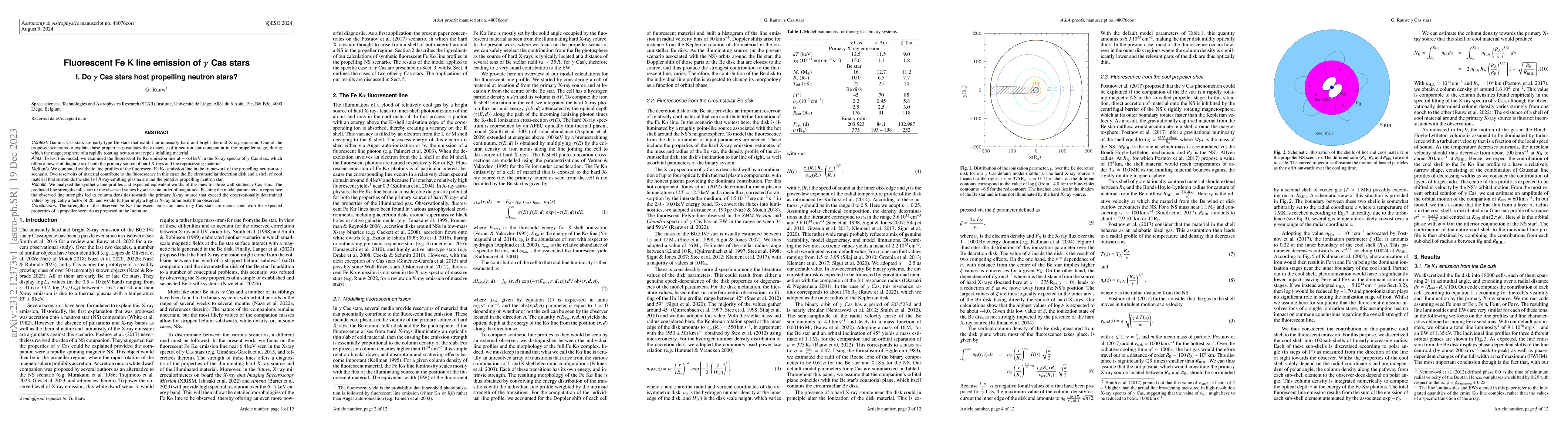 Thumbnail for Fluorescent Fe K line emission of gamma Cas stars I. Do gamma Cas stars
  host propelling neutron stars?
