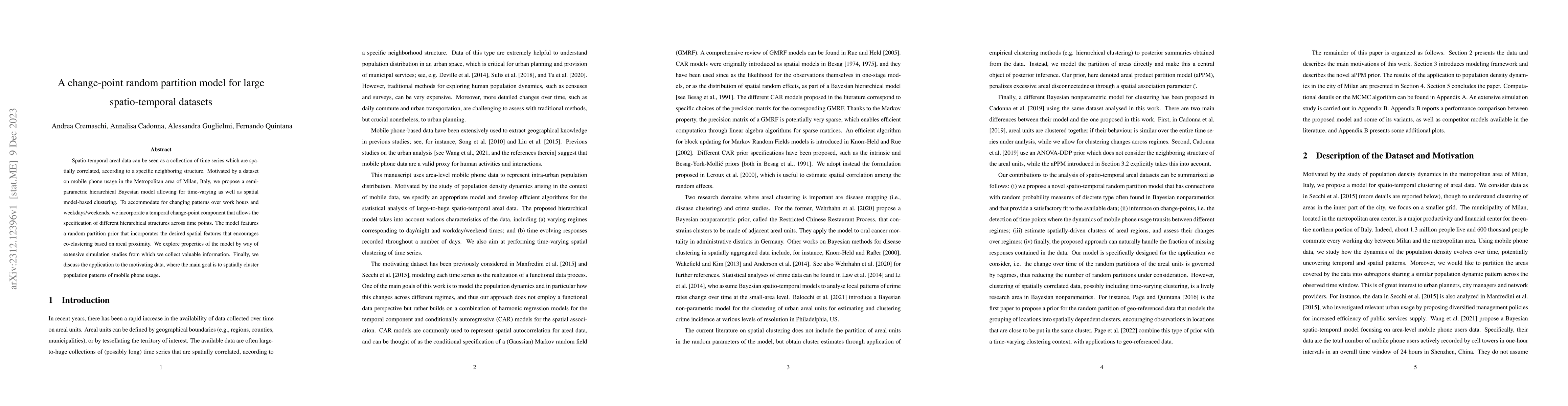 Thumbnail for A change-point random partition model for large spatio-temporal datasets