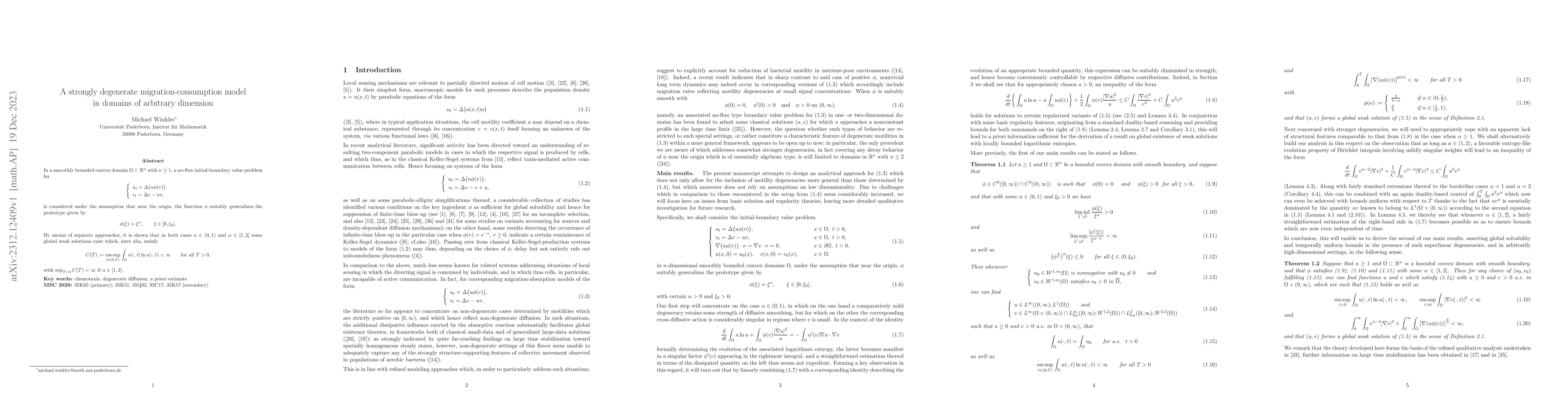 Thumbnail for A strongly degenerate migration-consumption model in domains of
  arbitrary dimension