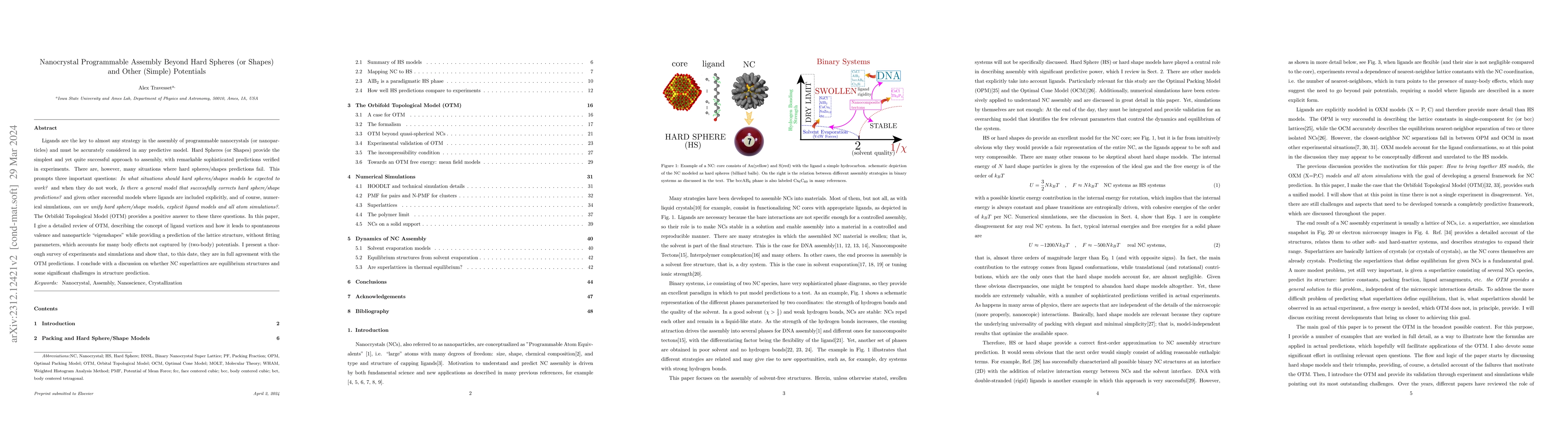 Thumbnail for Nanocrystal Programmable Assembly Beyond Hard Spheres (or Shapes) and
  Other (Simple) Potentials