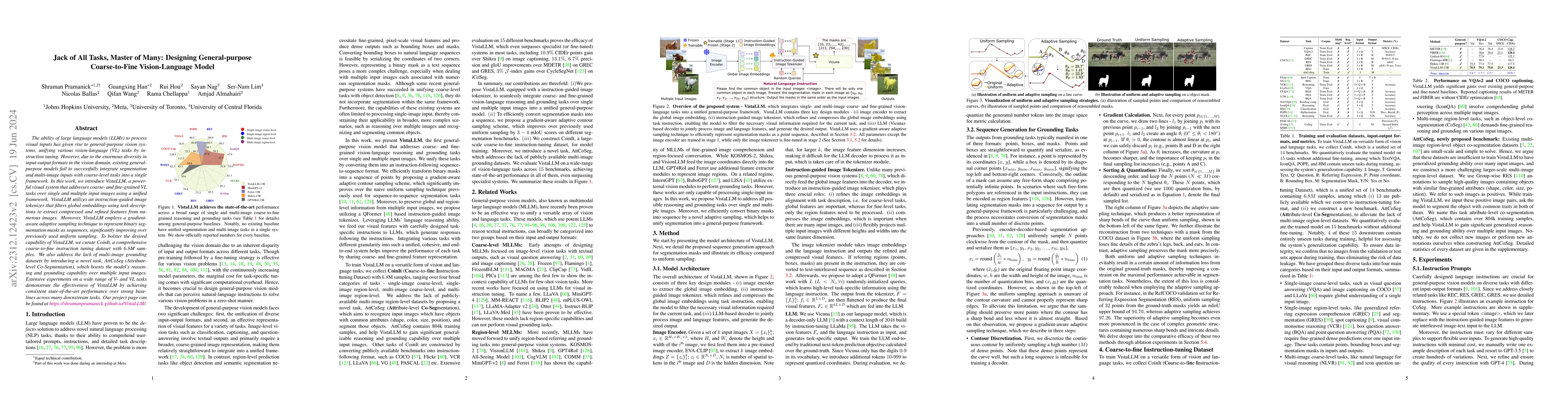 Thumbnail for Jack of All Tasks, Master of Many: Designing General-purpose
  Coarse-to-Fine Vision-Language Model