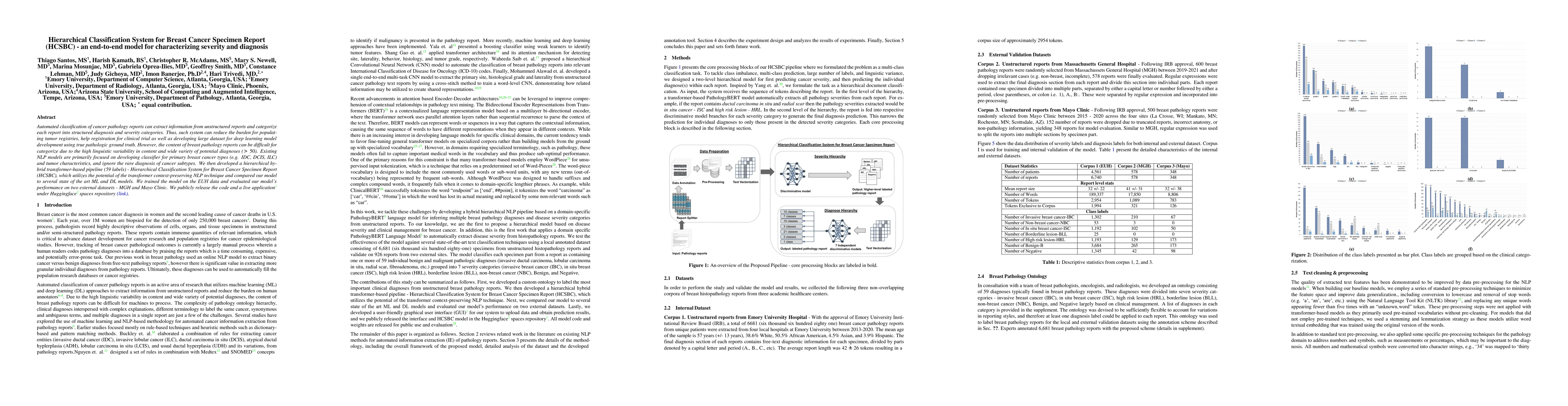 Thumbnail for Hierarchical Classification System for Breast Cancer Specimen Report
  (HCSBC) -- an end-to-end model for characterizing severity and diagnosis
