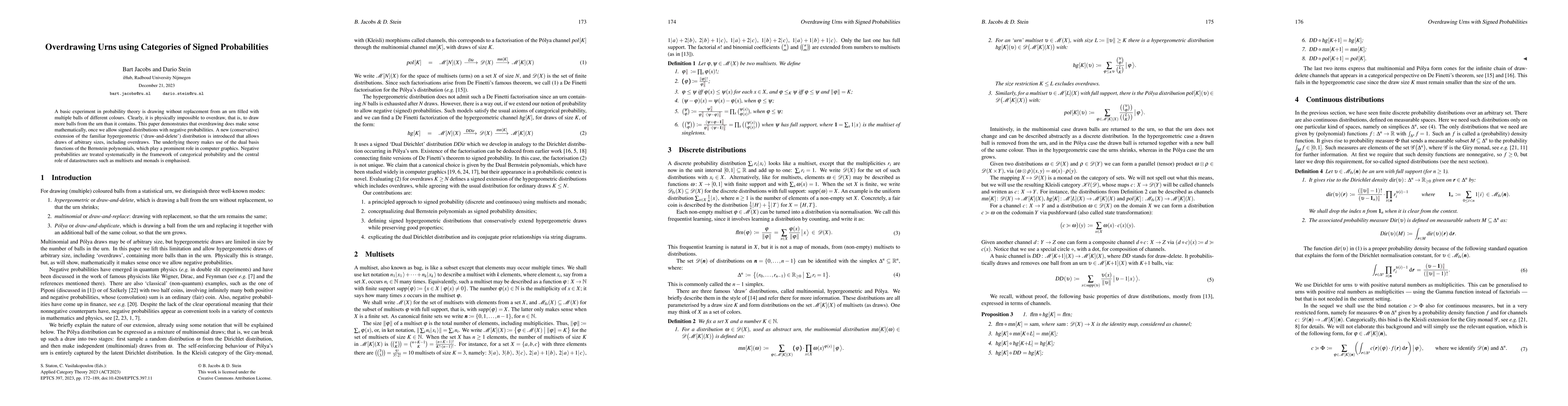 Thumbnail for Overdrawing Urns using Categories of Signed Probabilities