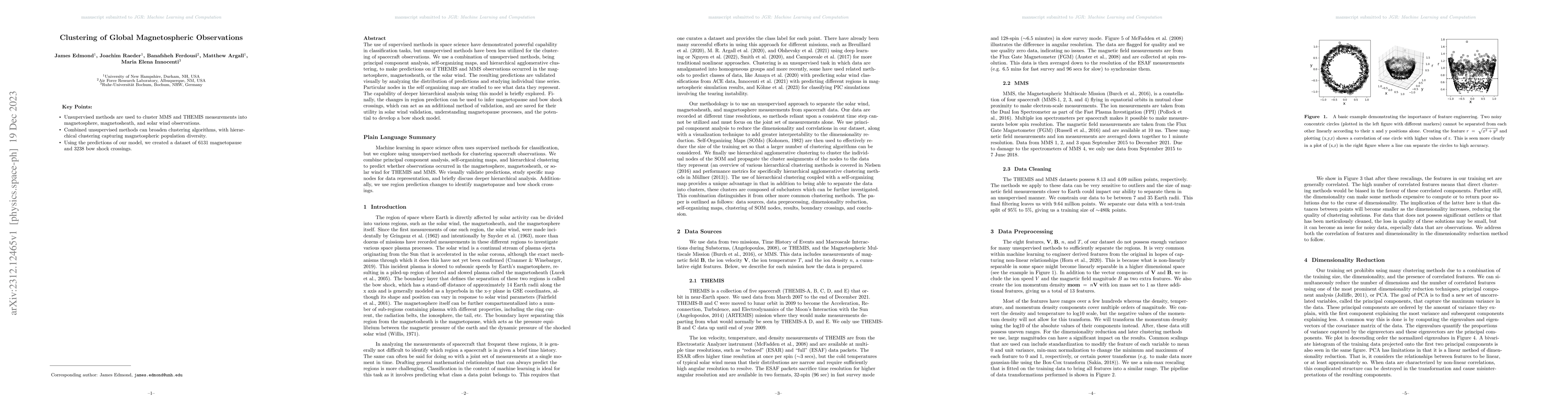 Thumbnail for Clustering of Global Magnetospheric Observations