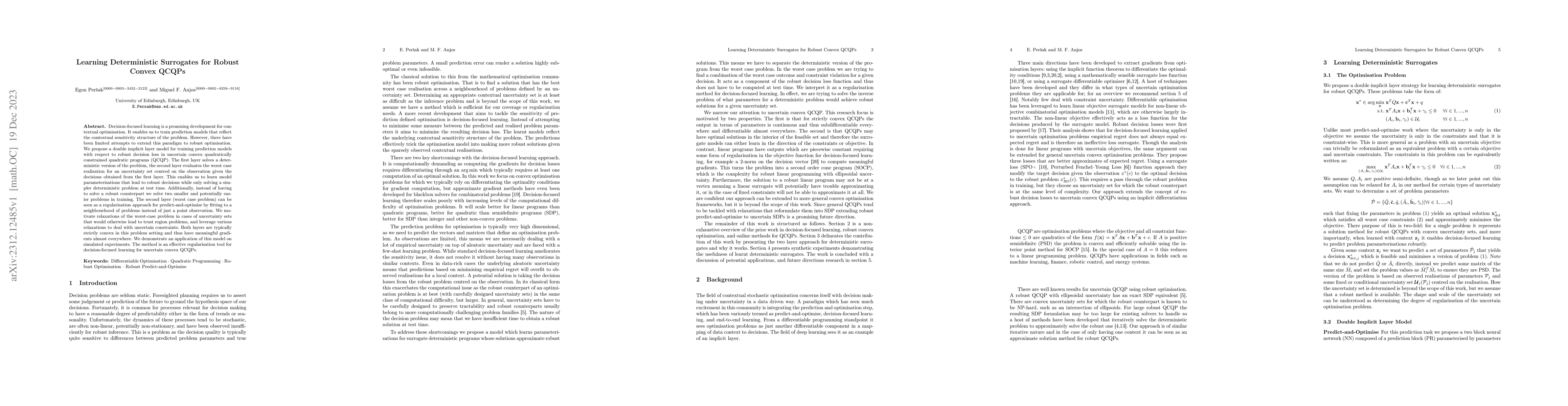 Thumbnail for Learning Deterministic Surrogates for Robust Convex QCQPs