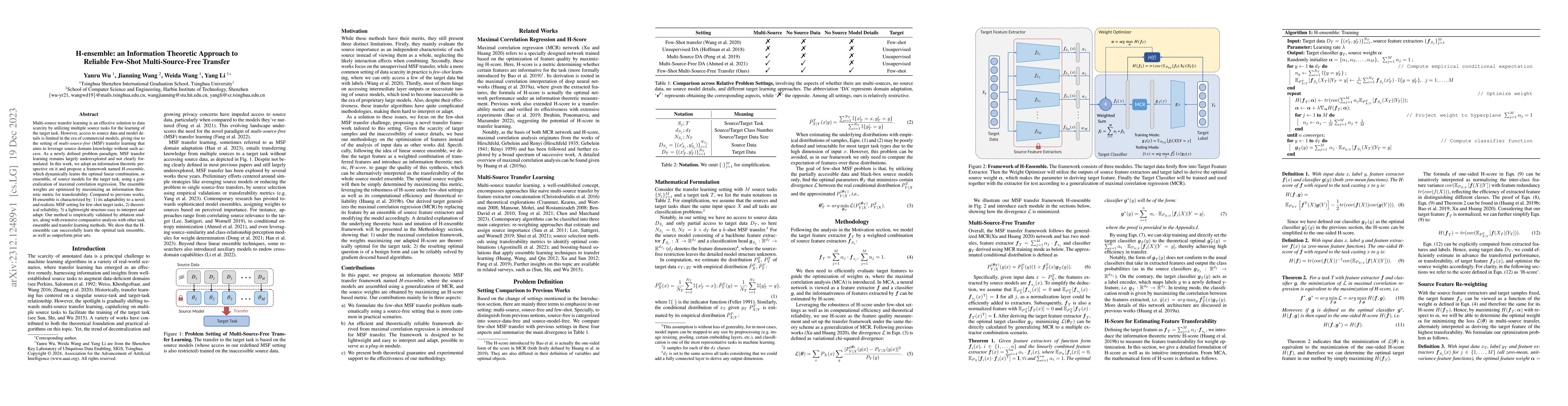 Thumbnail for H-ensemble: An Information Theoretic Approach to Reliable Few-Shot
  Multi-Source-Free Transfer