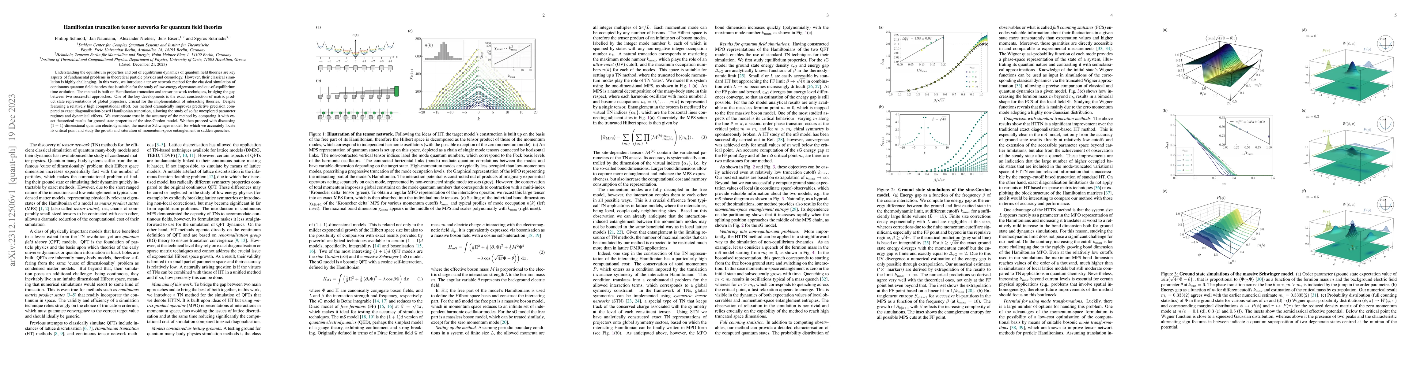 Thumbnail for Hamiltonian truncation tensor networks for quantum field theories