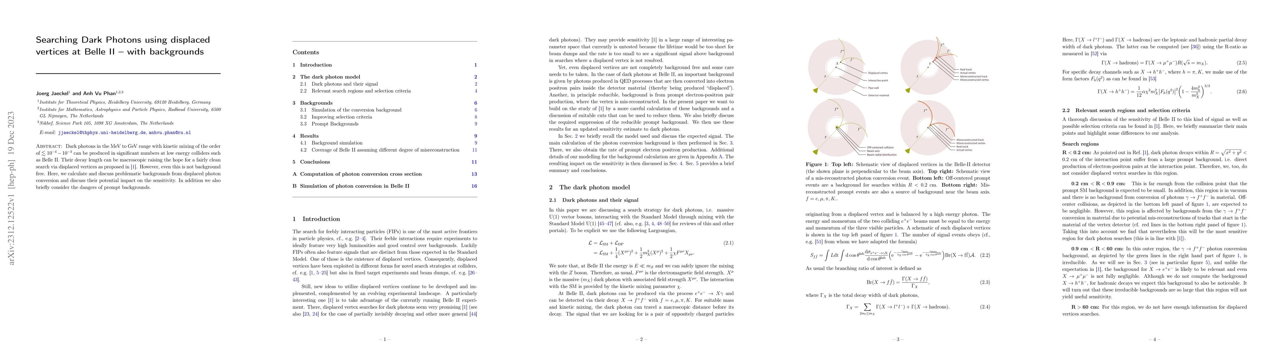 Thumbnail for Searching Dark Photons using displaced vertices at Belle II -- with
  backgrounds