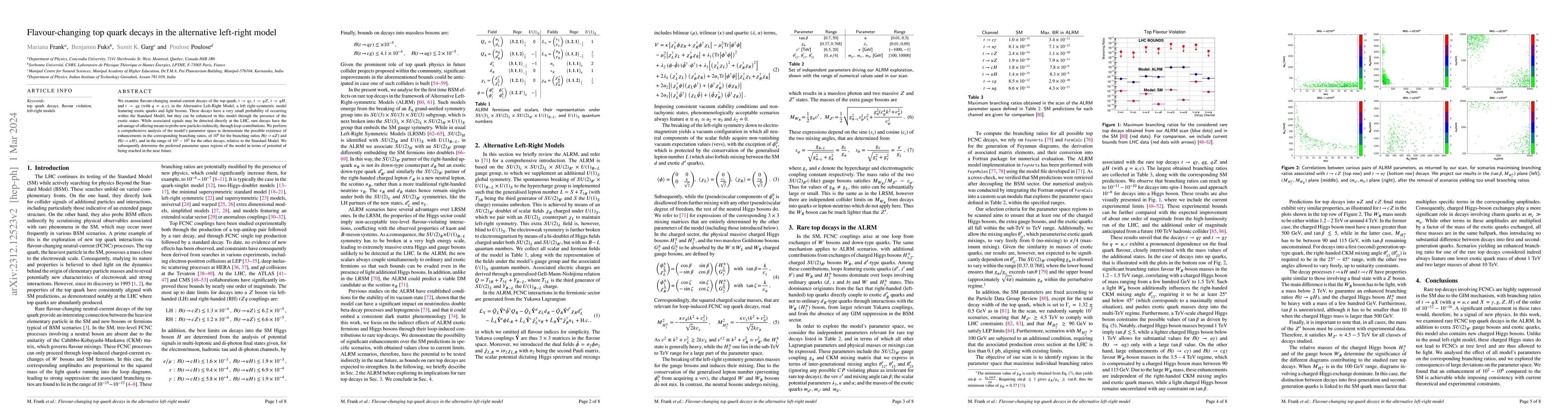 Thumbnail for Flavour-changing top quark decays in the alternative left-right model