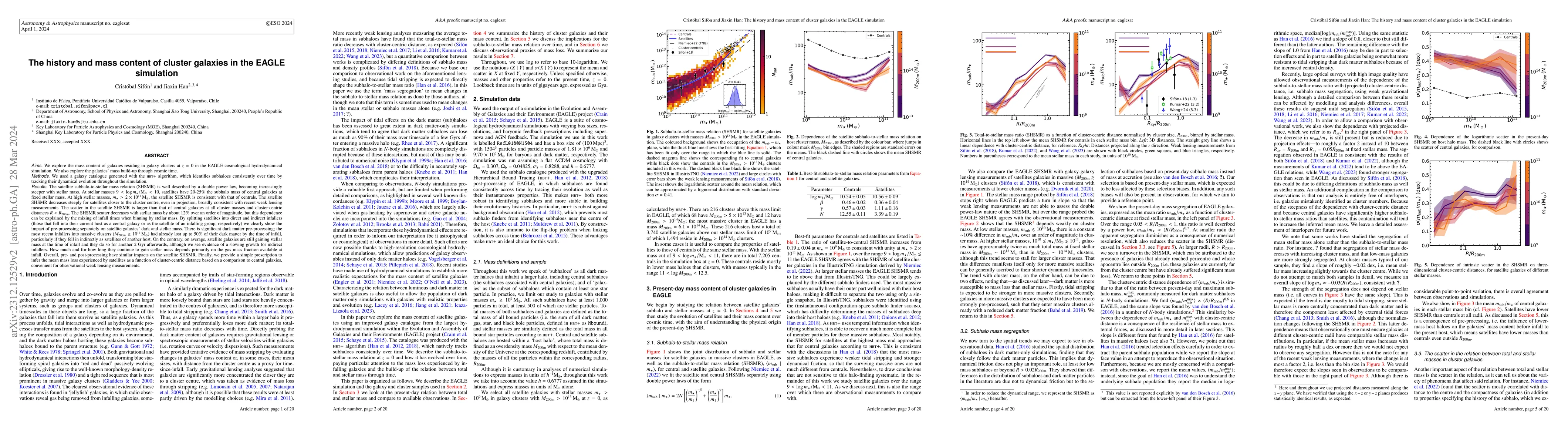 Thumbnail for The history and mass content of cluster galaxies in the EAGLE simulation