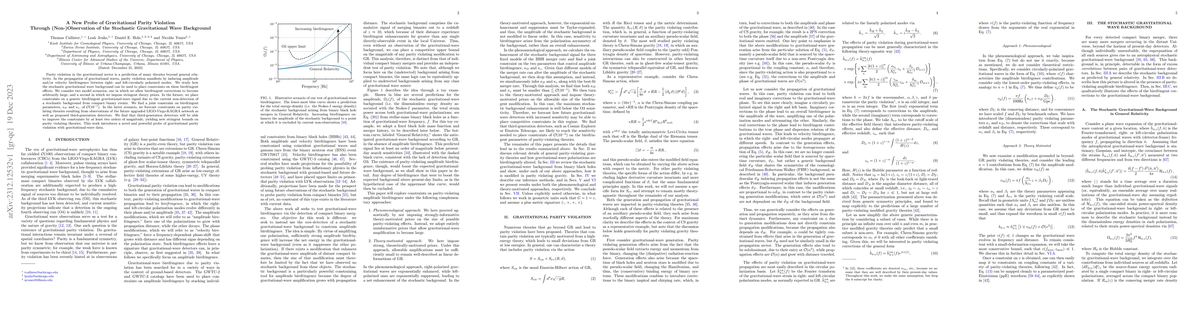 Thumbnail for A New Probe of Gravitational Parity Violation Through (Non-)Observation
  of the Stochastic Gravitational-Wave Background
