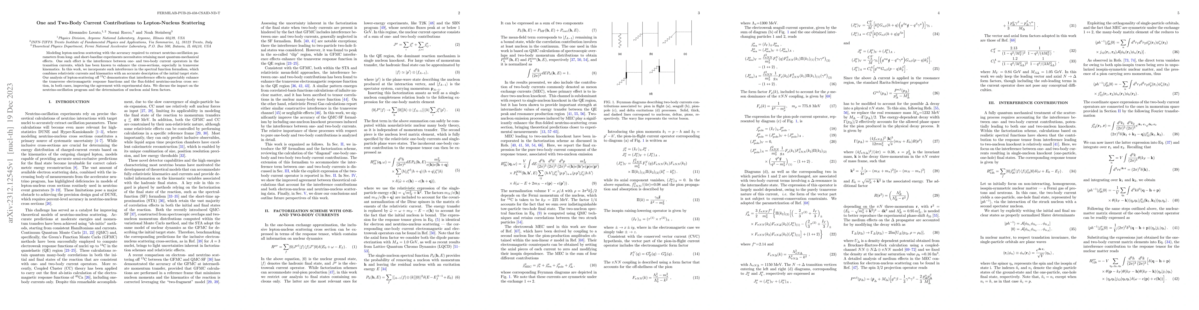 Thumbnail for One and Two-Body Current Contributions to Lepton-Nucleus Scattering
