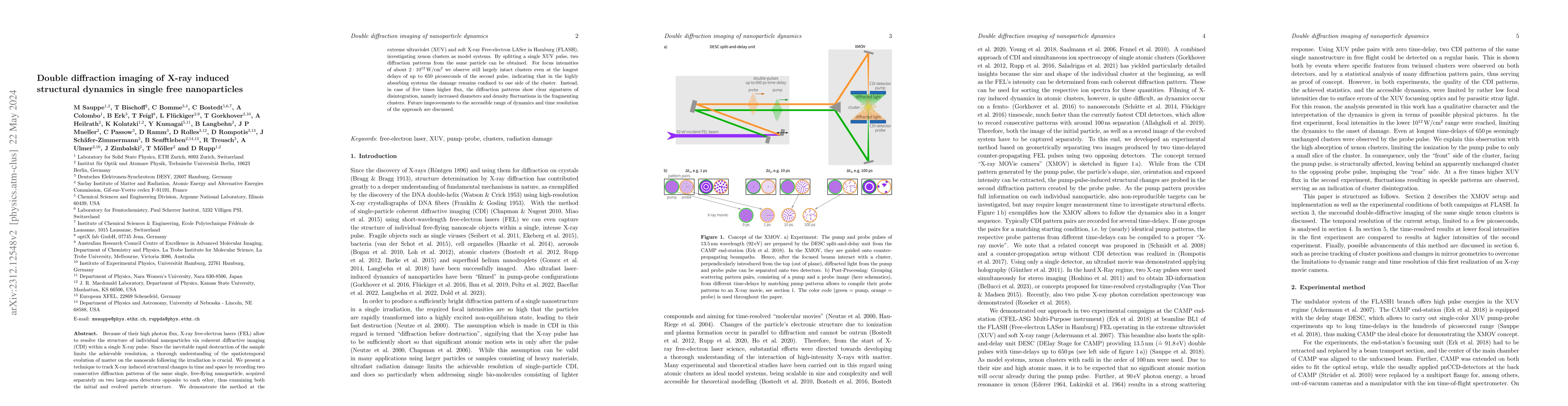 Thumbnail for Double diffraction imaging of X-ray induced structural dynamics in
  single free nanoparticles