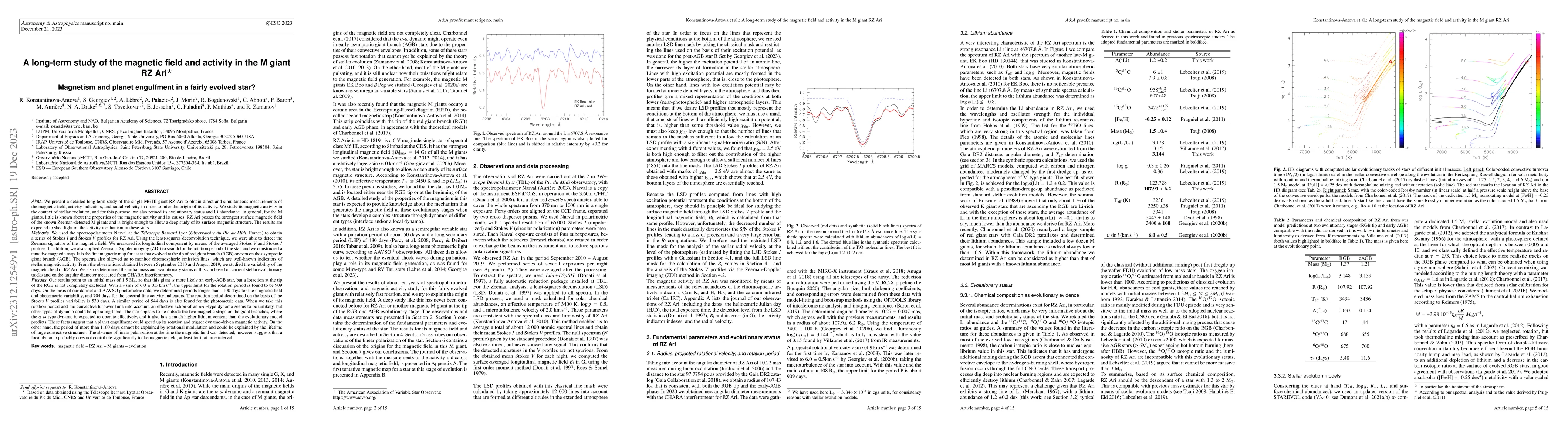 Thumbnail for A long-term study of the magnetic field and activity in the M giant RZ
  Ari