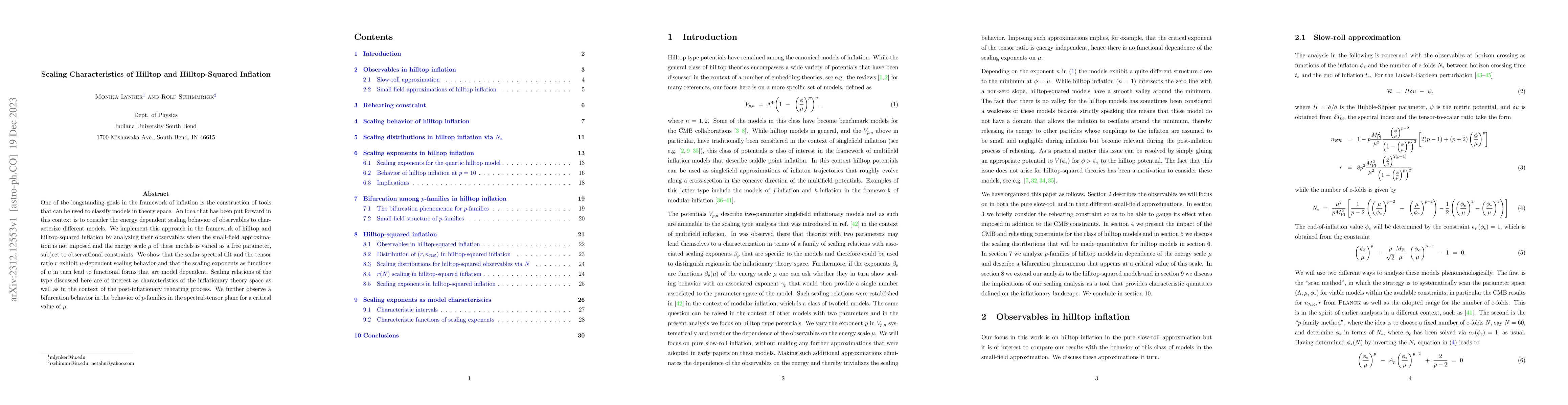 Thumbnail for Scaling Characteristics of Hilltop and Hilltop-Squared Inflation
