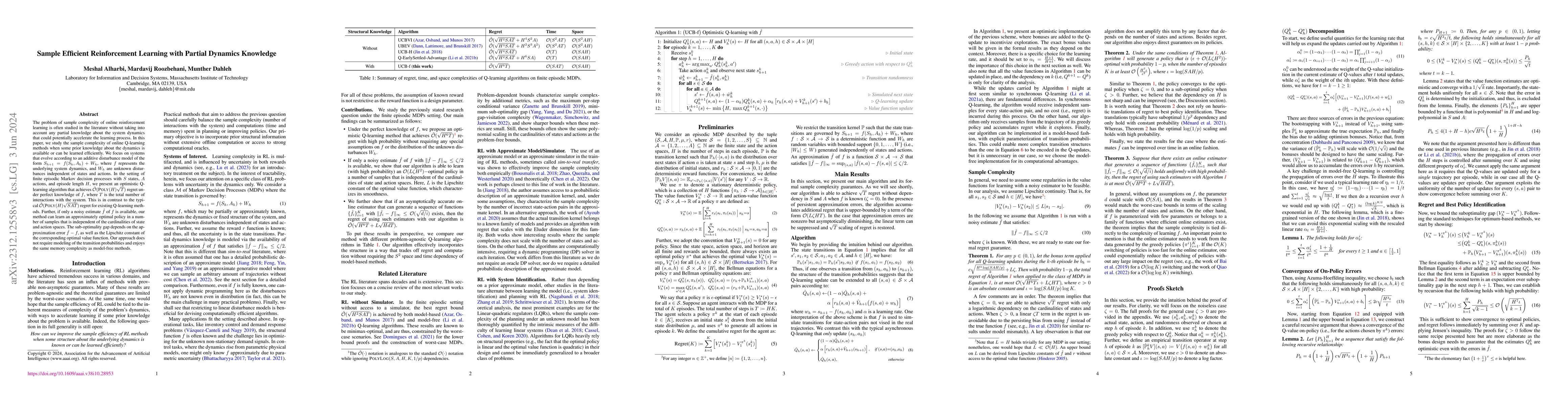 Thumbnail for Sample Efficient Reinforcement Learning with Partial Dynamics Knowledge