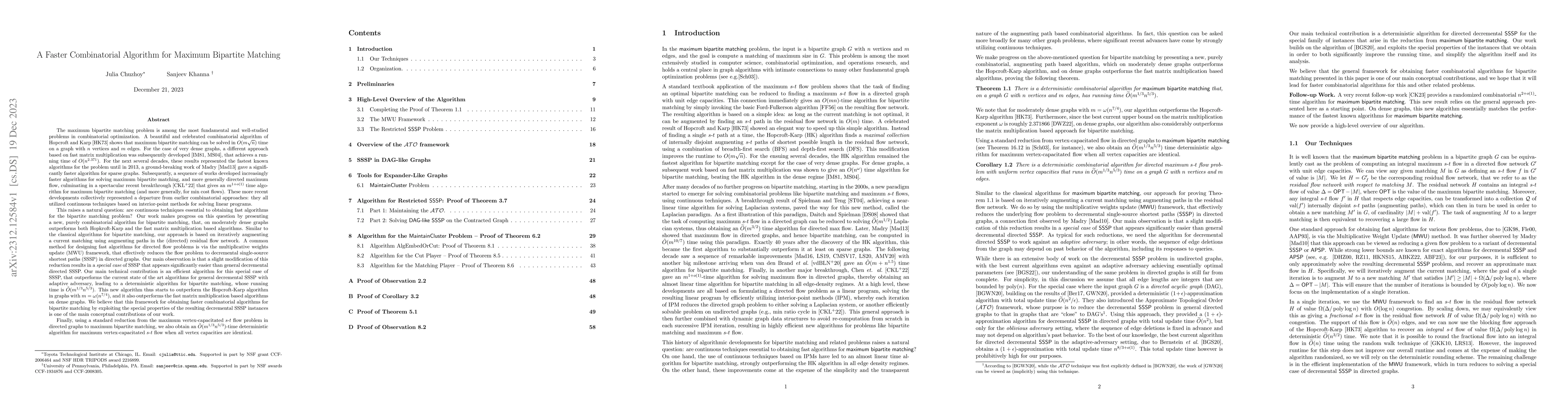 Thumbnail for A Faster Combinatorial Algorithm for Maximum Bipartite Matching