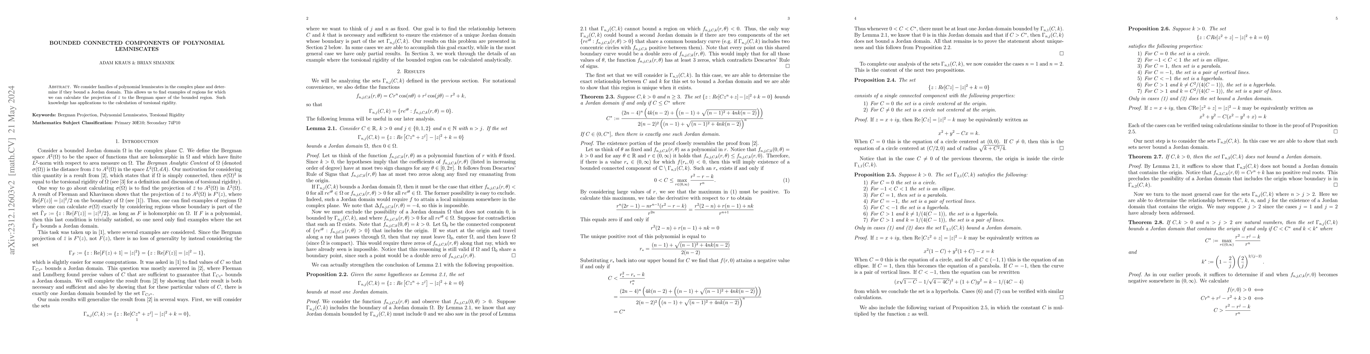 Thumbnail for Bounded Connected Components of Polynomial Lemniscates