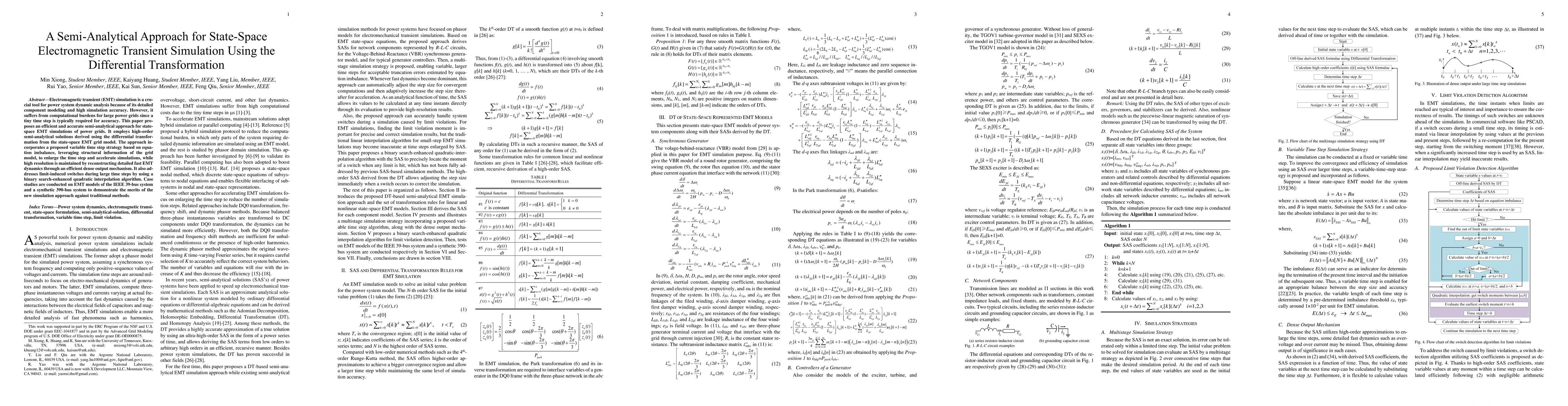 Thumbnail for A Semi-Analytical Approach for State-Space Electromagnetic Transient
  Simulation Using the Differential Transformation