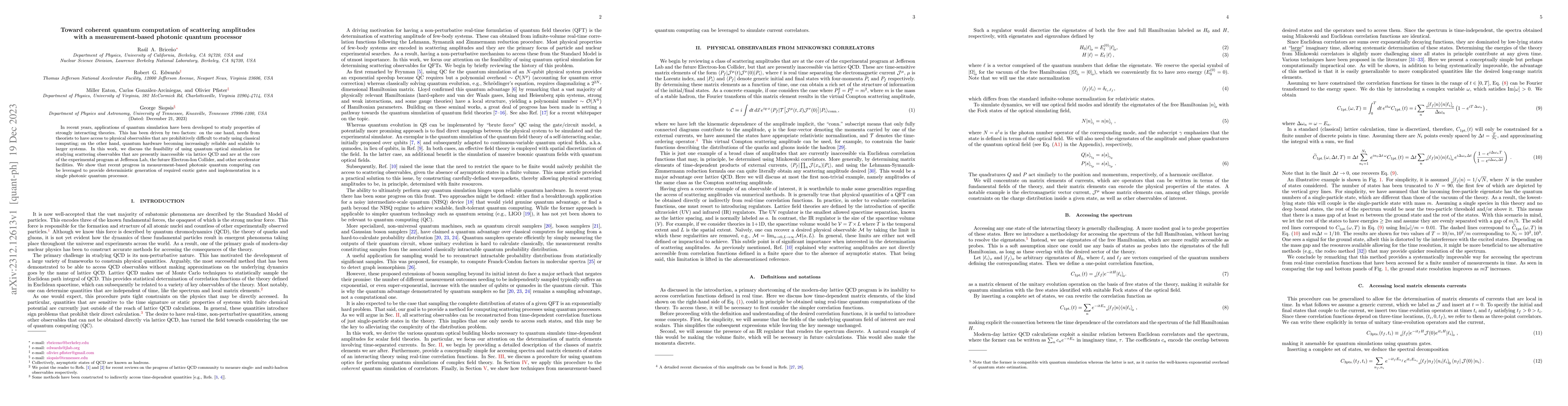 Thumbnail for Toward coherent quantum computation of scattering amplitudes with a
  measurement-based photonic quantum processor