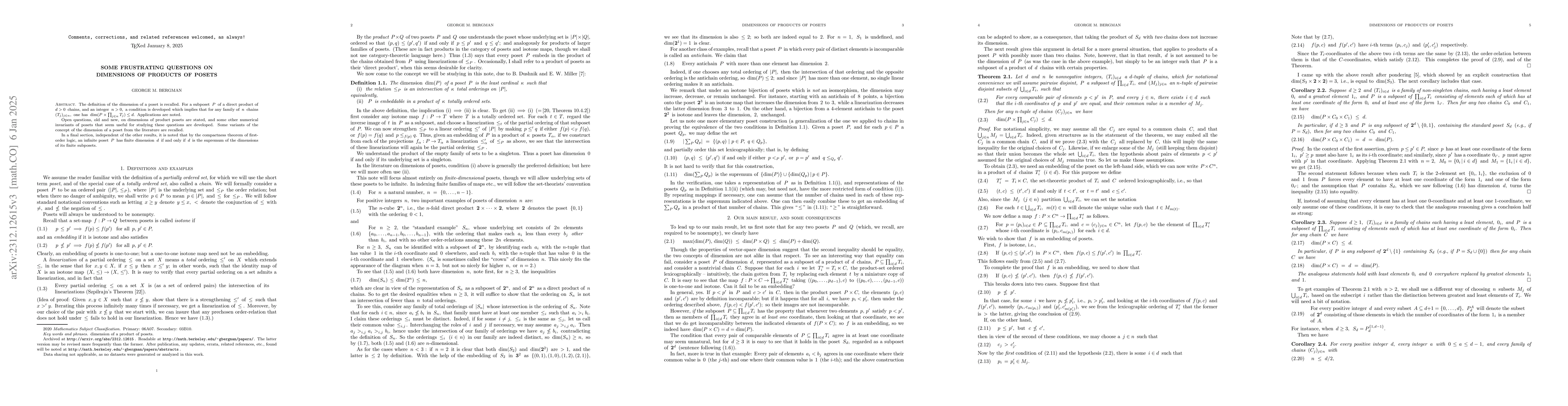 Thumbnail for Some frustrating questions on dimensions of products of posets