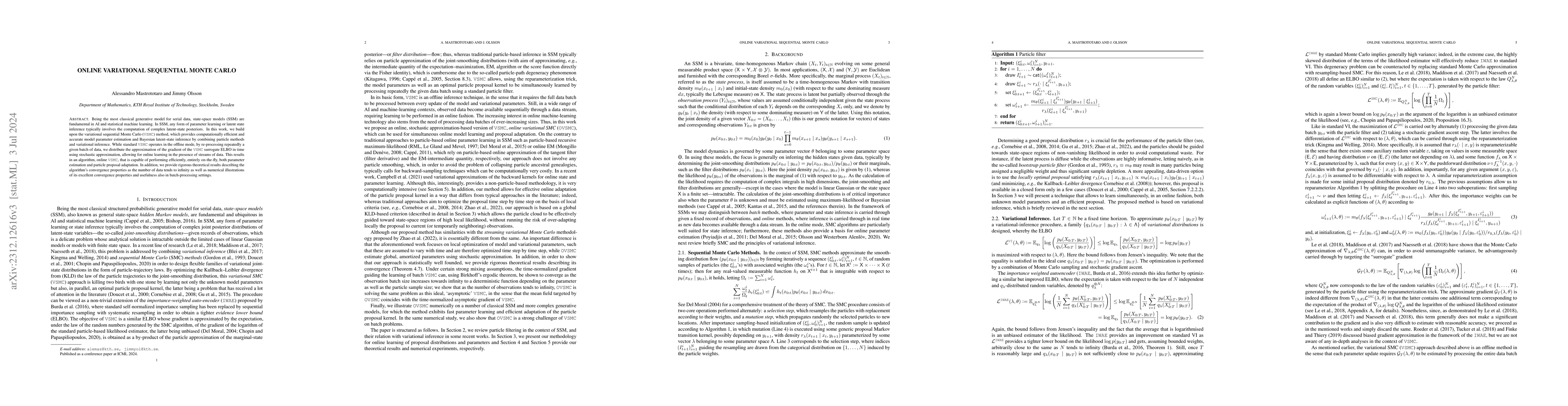 Thumbnail for Online Variational Sequential Monte Carlo