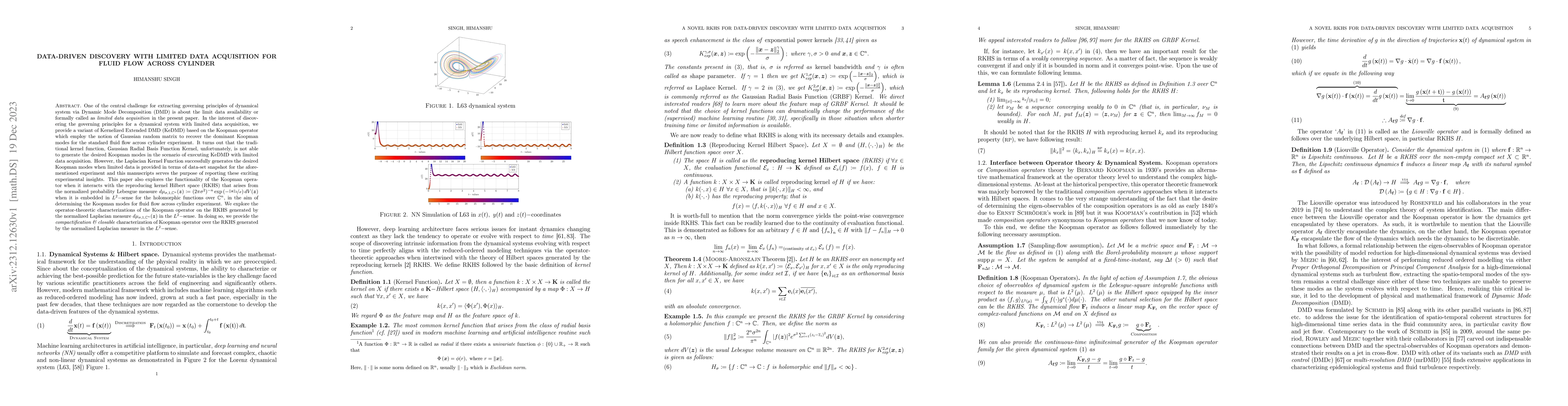 Thumbnail for Data-driven discovery with Limited Data Acquisition for fluid flow
  across cylinder