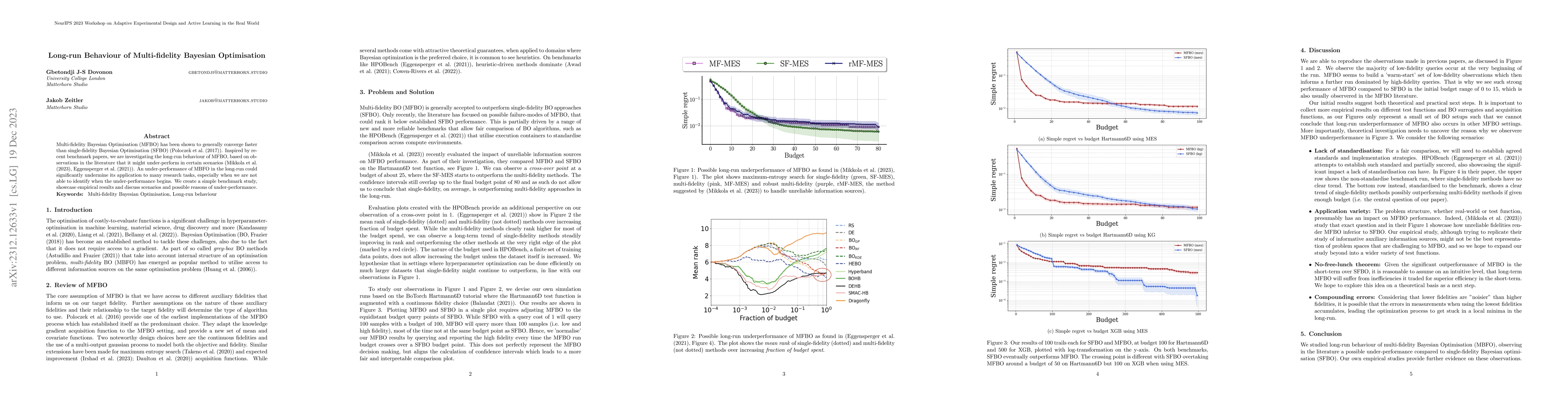 Thumbnail for Long-run Behaviour of Multi-fidelity Bayesian Optimisation