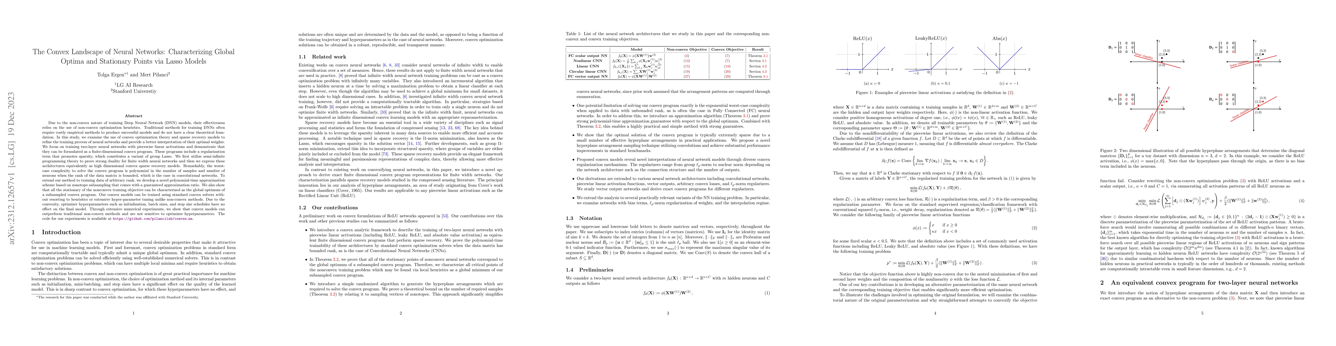Thumbnail for The Convex Landscape of Neural Networks: Characterizing Global Optima
  and Stationary Points via Lasso Models