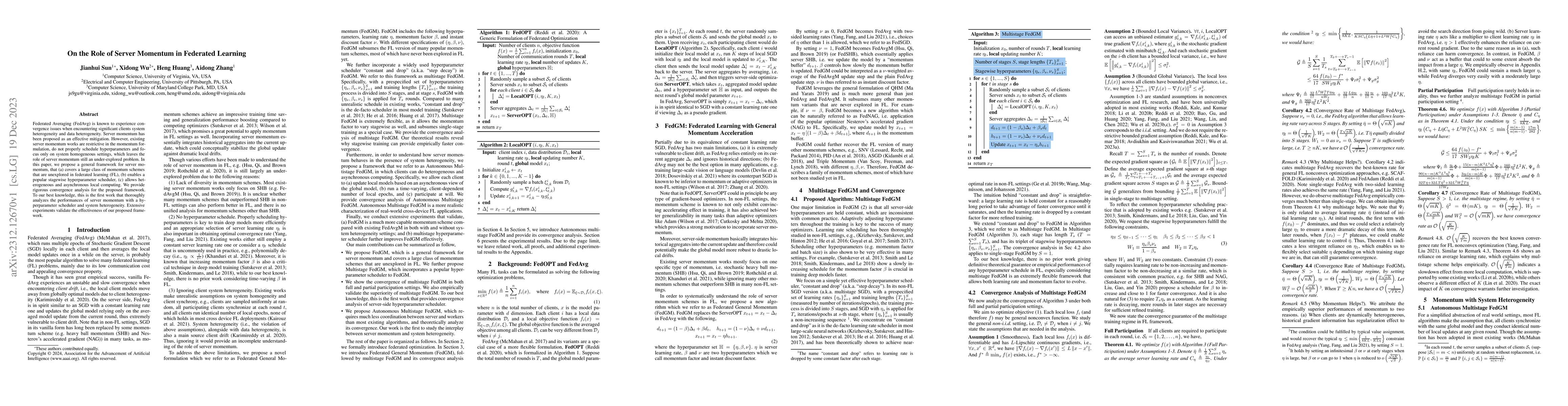 Thumbnail for On the Role of Server Momentum in Federated Learning
