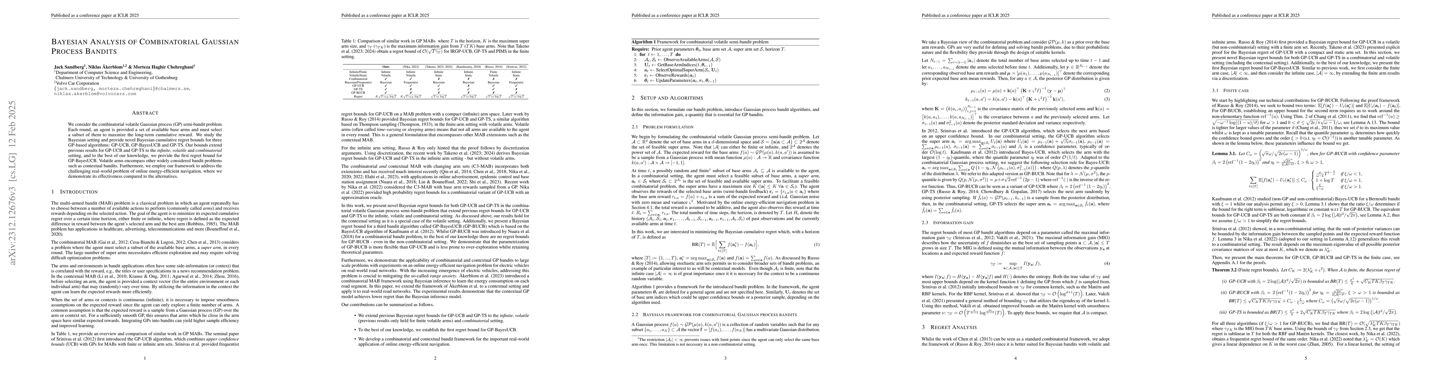Thumbnail for Combinatorial Gaussian Process Bandits in Bayesian Settings: Theory and
  Application for Energy-Efficient Navigation