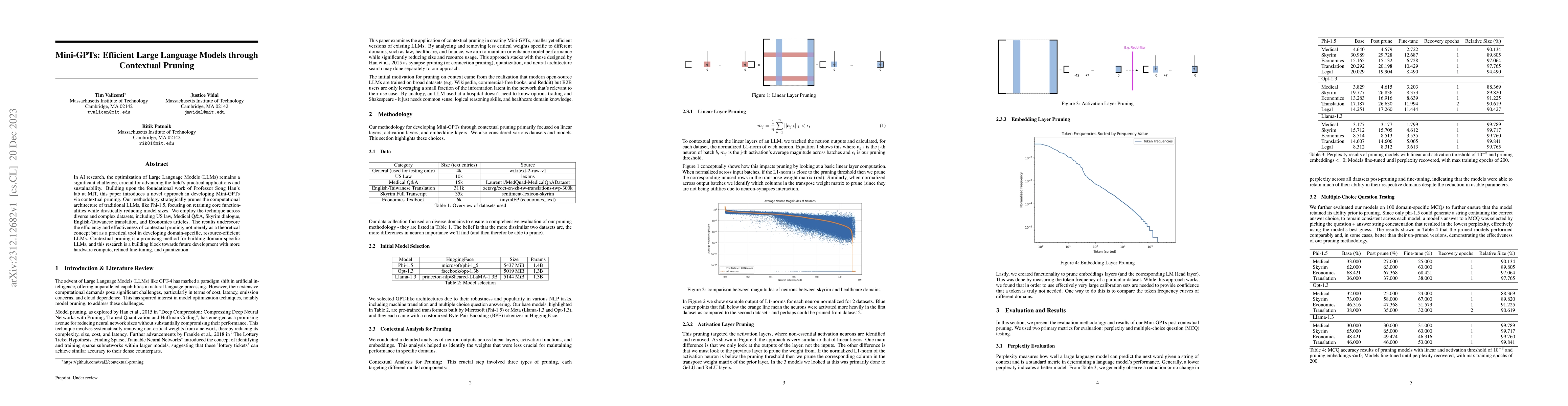 Thumbnail for Mini-GPTs: Efficient Large Language Models through Contextual Pruning