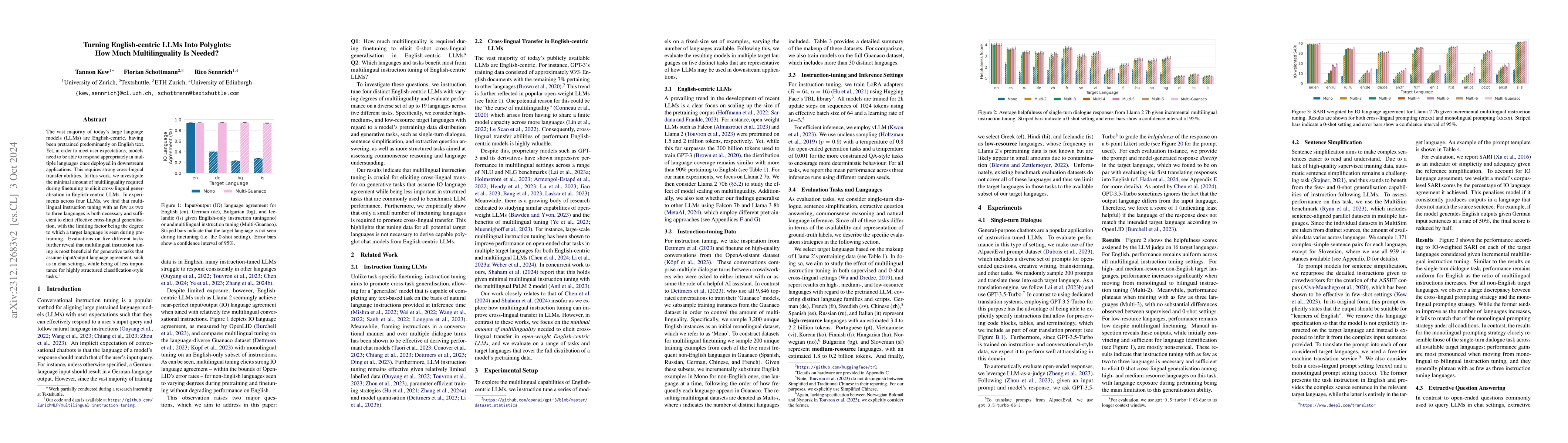 Thumbnail for Turning English-centric LLMs Into Polyglots: How Much Multilinguality Is
  Needed?