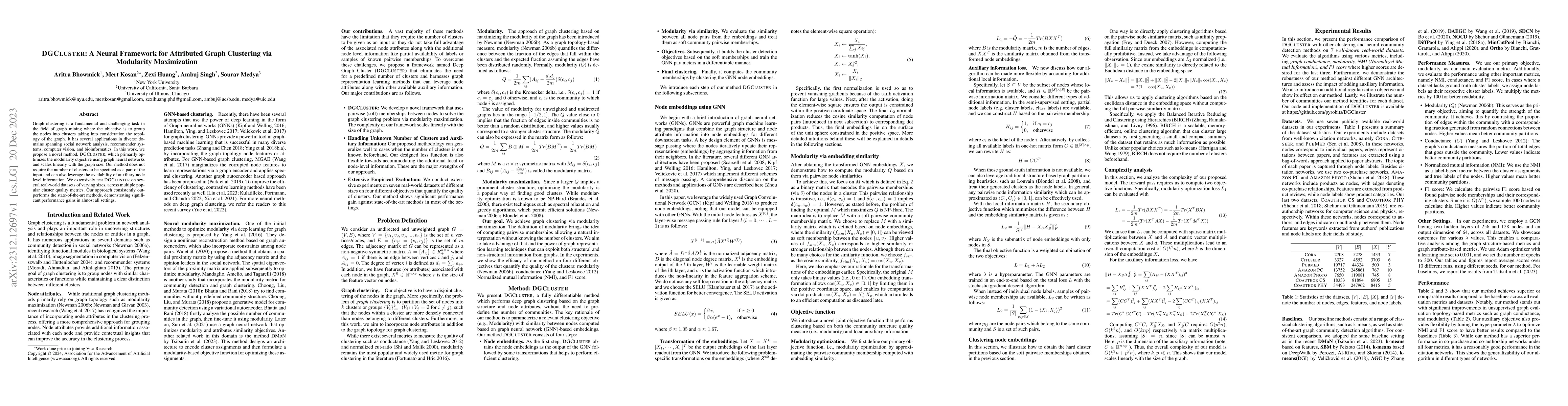 Thumbnail for DGCLUSTER: A Neural Framework for Attributed Graph Clustering via
  Modularity Maximization