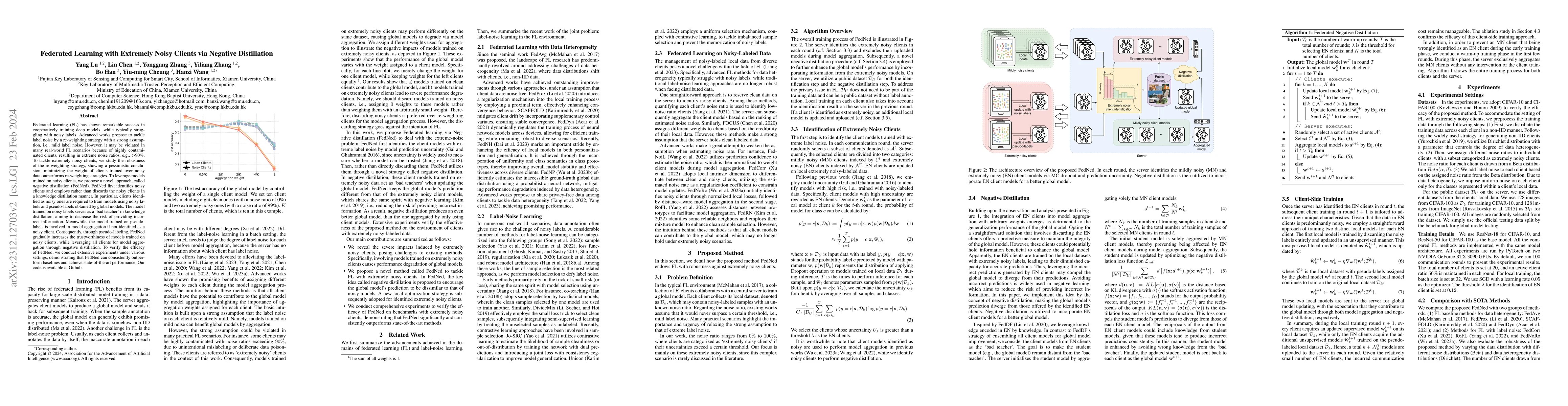 Thumbnail for Federated Learning with Extremely Noisy Clients via Negative
  Distillation