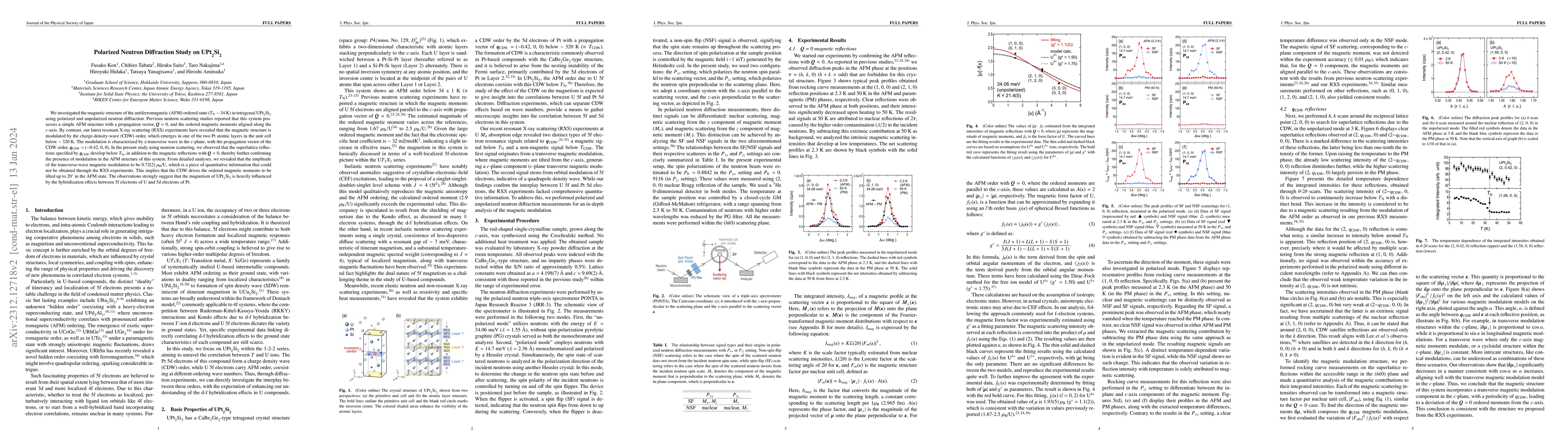 Thumbnail for Polarized Neutron Diffraction Study on UPt$_{2}$Si$_{2}$