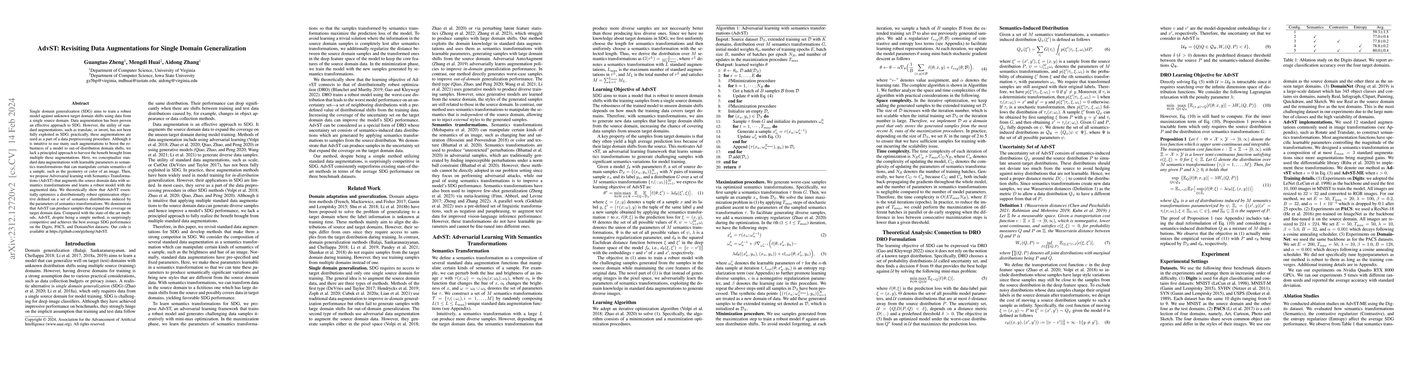 Thumbnail for AdvST: Revisiting Data Augmentations for Single Domain Generalization