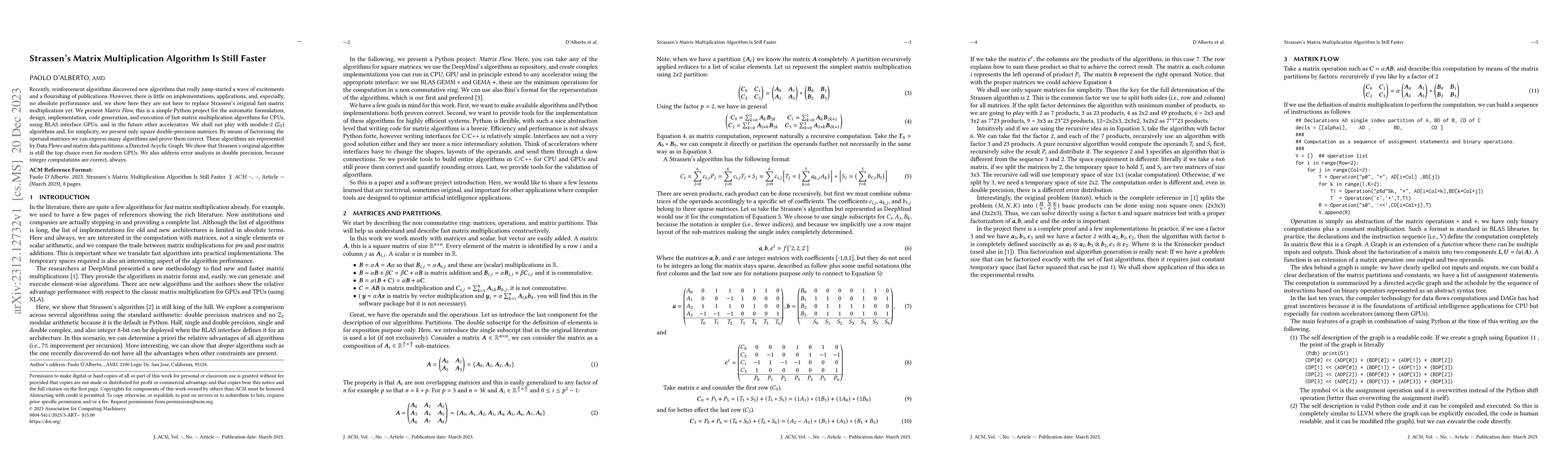 Thumbnail for Strassen's Matrix Multiplication Algorithm Is Still Faster