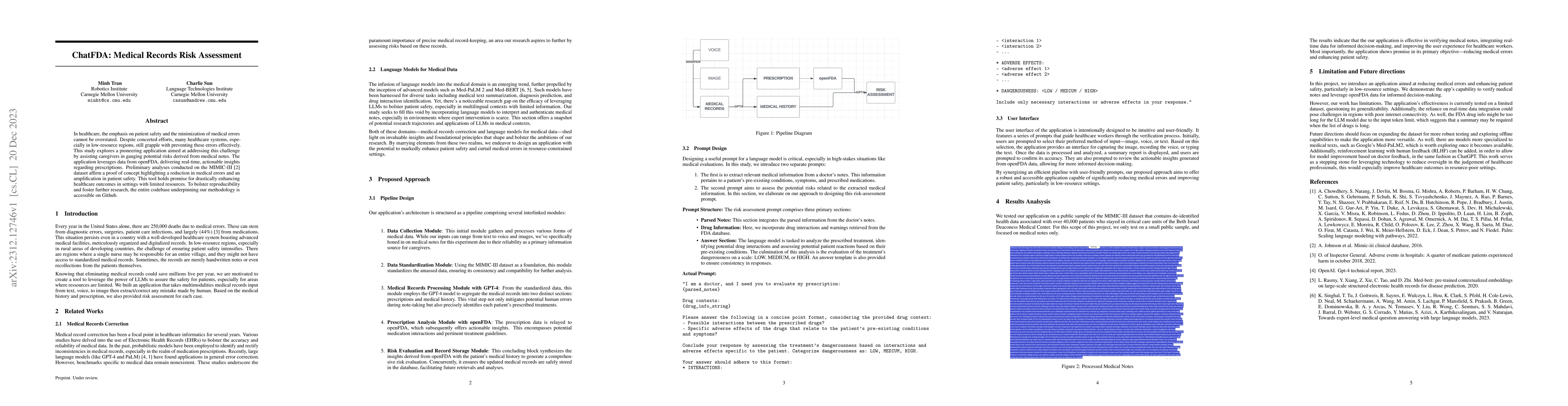 Thumbnail for ChatFDA: Medical Records Risk Assessment