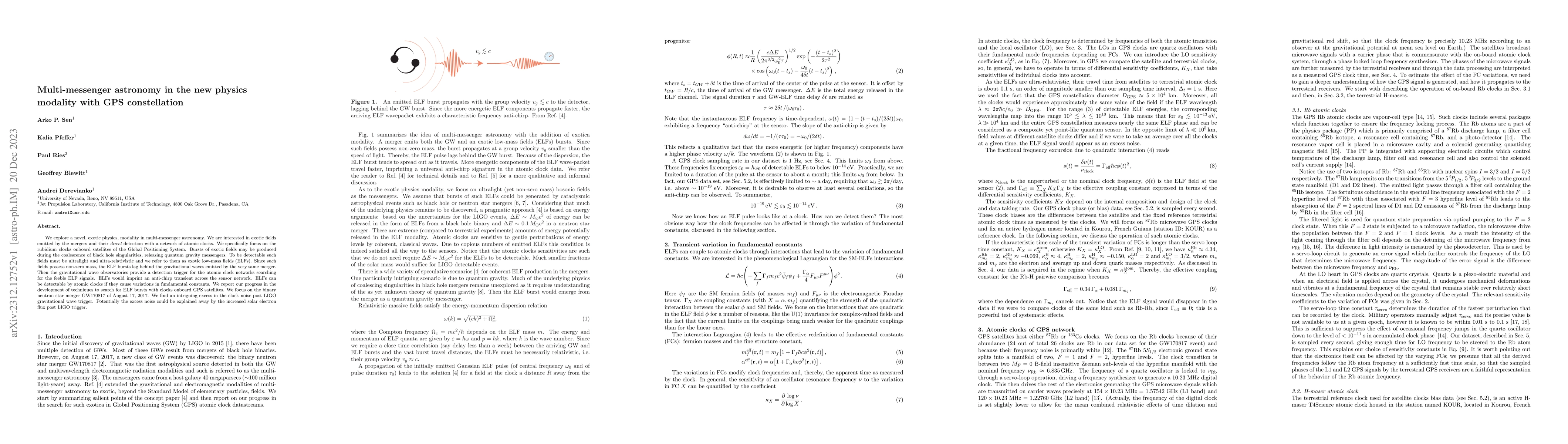 Thumbnail for Multi-messenger astronomy in the new physics modality with GPS
  constellation