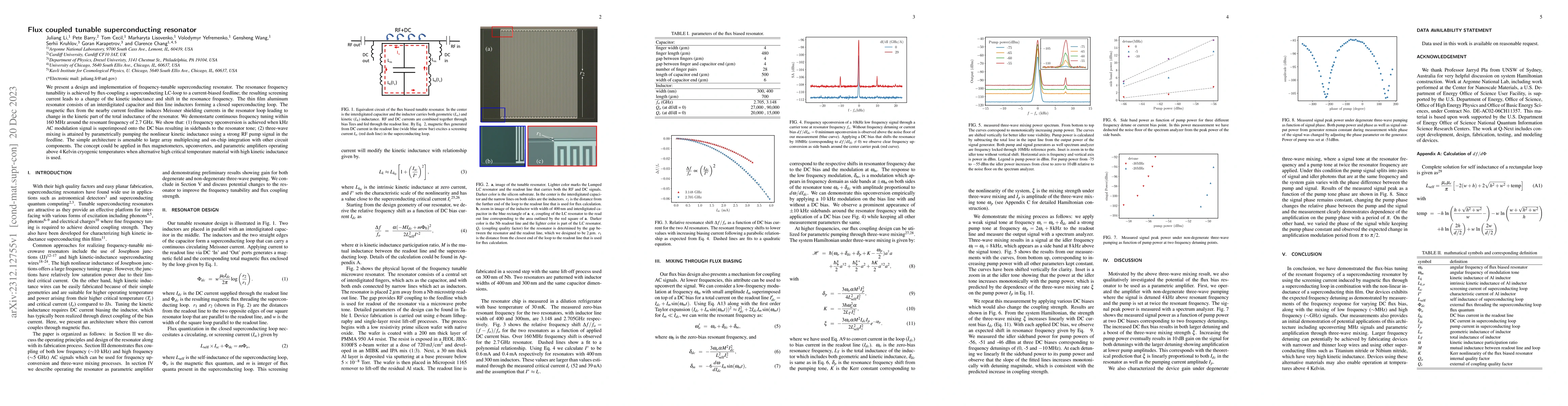 Thumbnail for Flux coupled tunable superconducting resonator