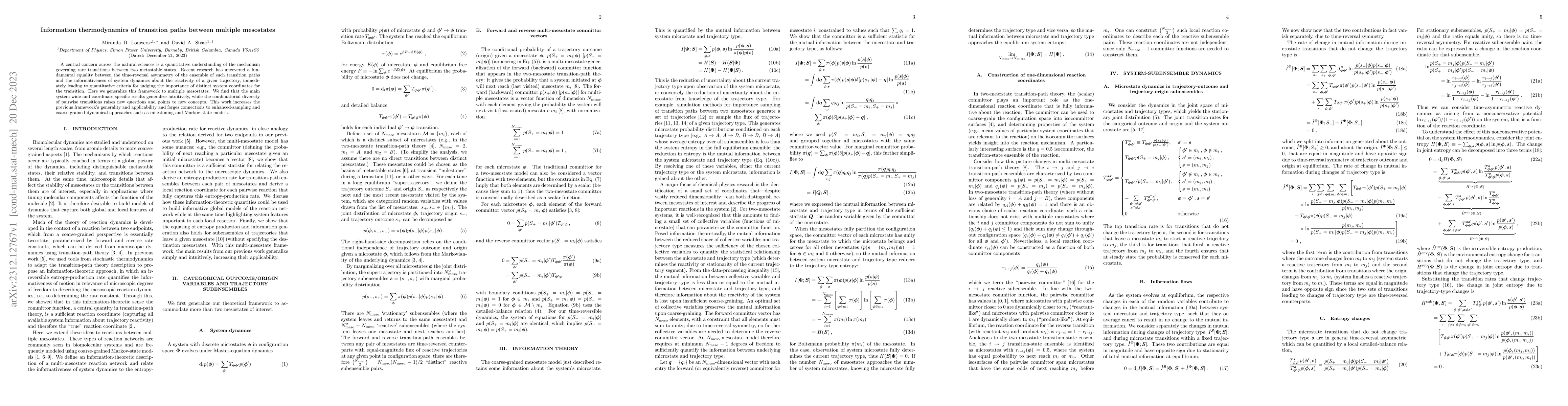 Thumbnail for Information thermodynamics of transition paths between multiple
  mesostates