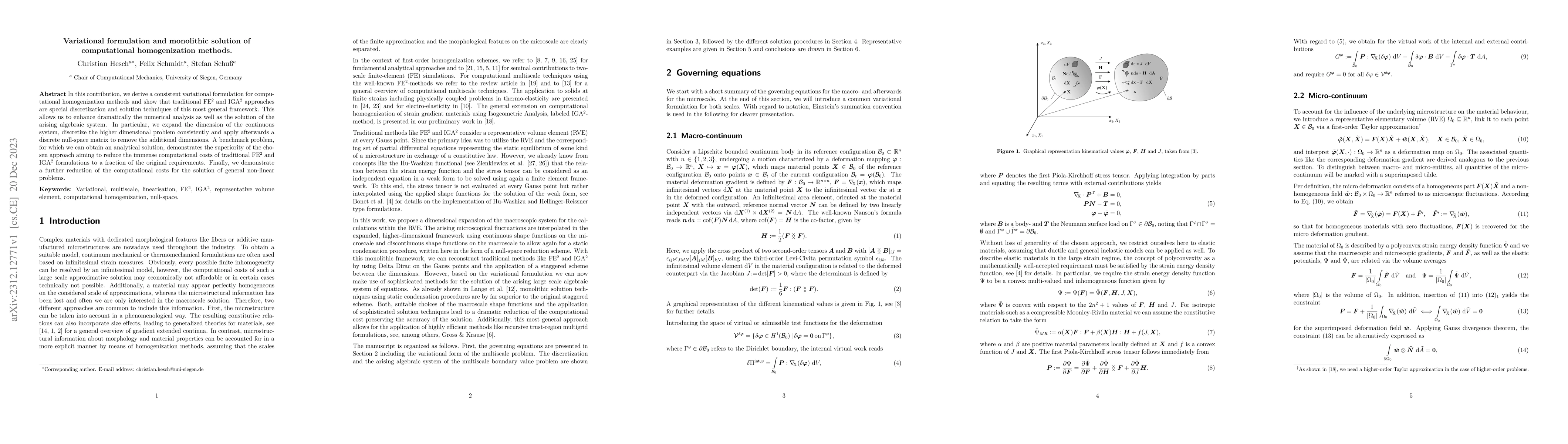Thumbnail for Variational formulation and monolithic solution of computational
  homogenization methods