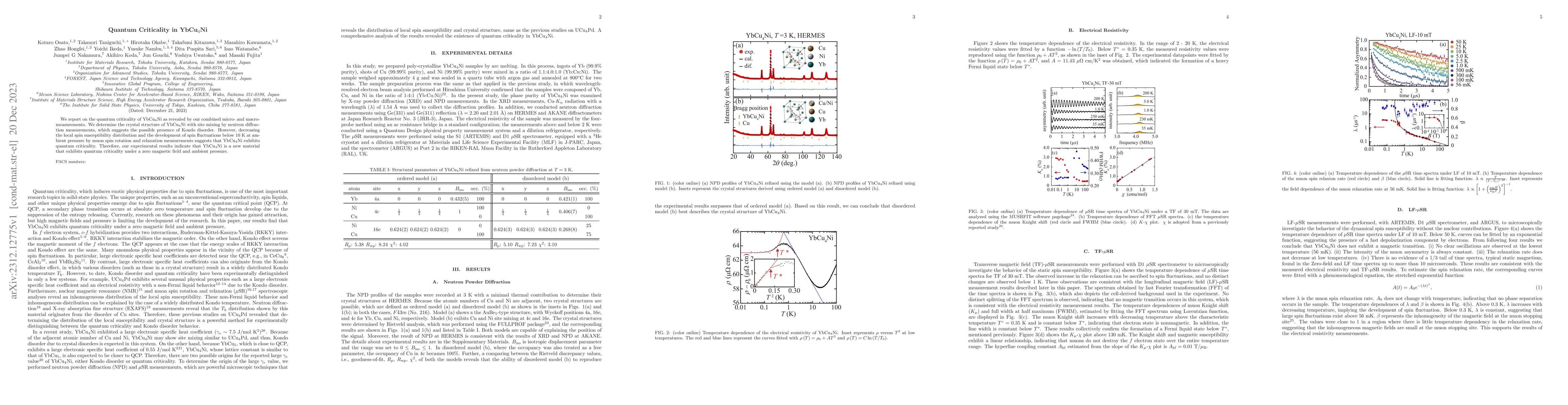Thumbnail for Quantum Criticality in YbCu4Ni